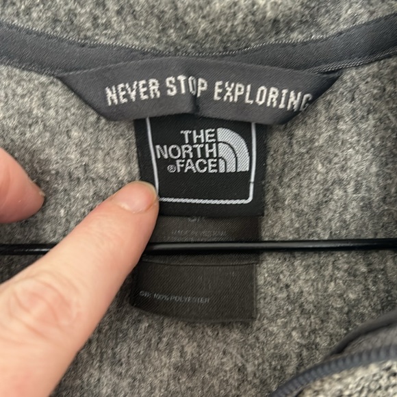 THE NORTH FACE - fleece jacket full zipper front grey long sleeve size small - Picture 8 of 11